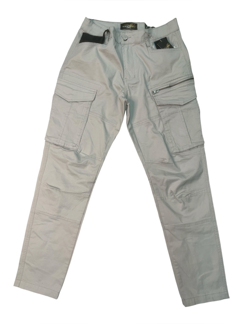 Sz 34 Men's Light Gray Cargo Pants - Casual Utility Style
